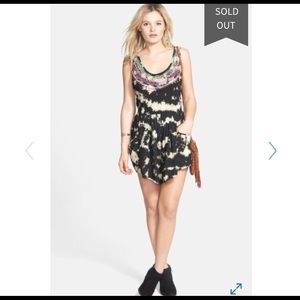 Billabong black and white tie dye romper